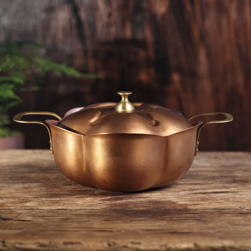 【福器】光面烤色山茶花锅茶道零配（春喜铜0086）
