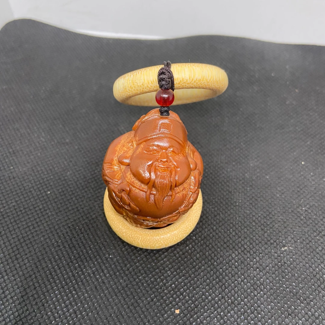 111官帽财神巴西橄榄核文玩手把件摆件钥匙扣