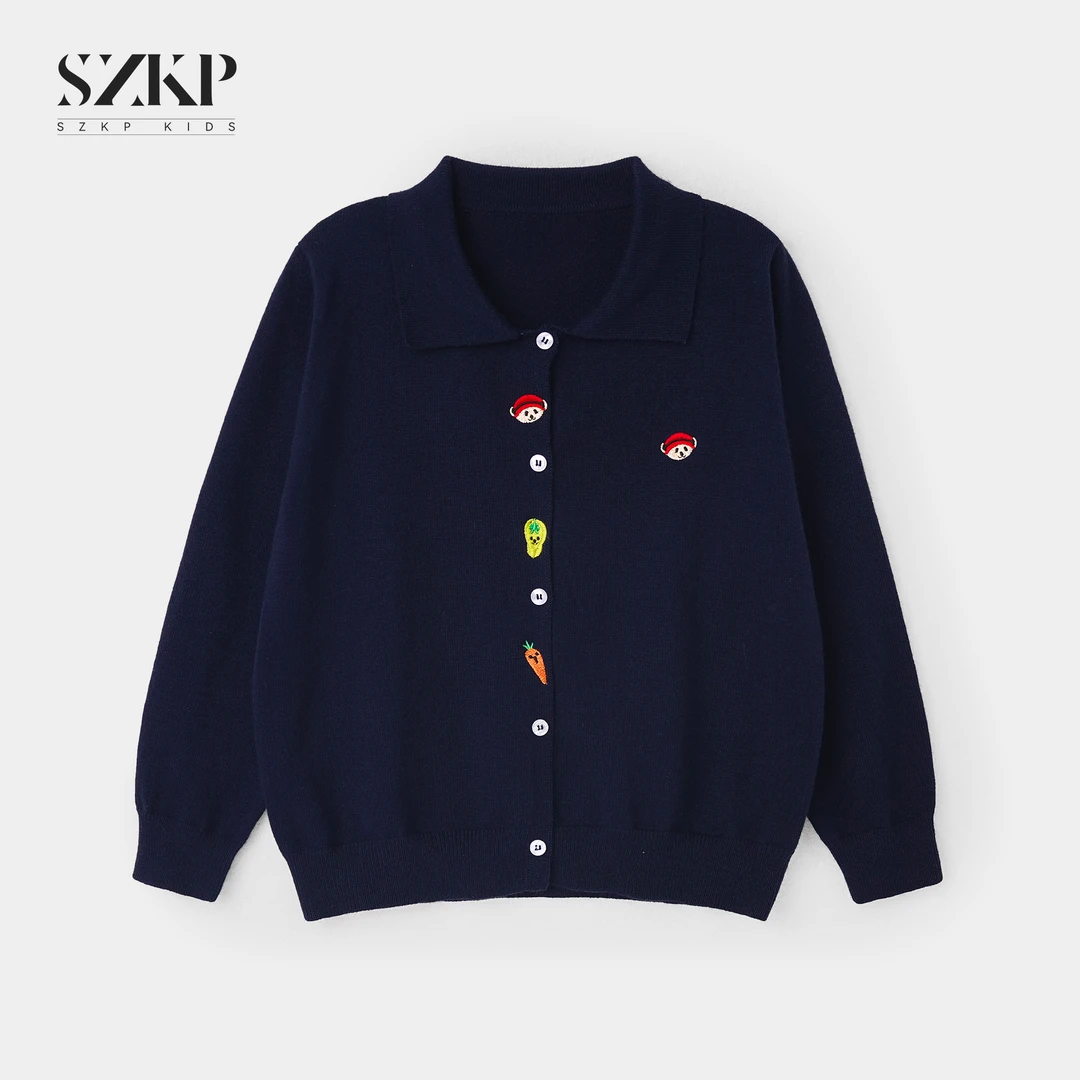 【SZKP】卡通刺绣软糯针织开衫女童春季洋气儿童外穿上衣MFYC550487