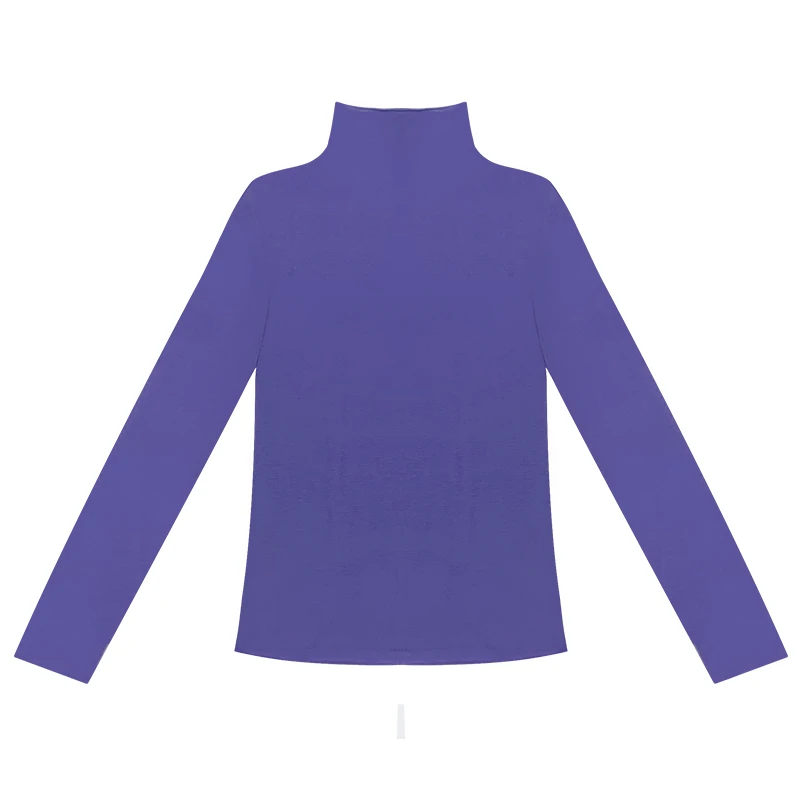 【香香的梨】韩版高领内搭长袖微透两色打底上衣EM2022