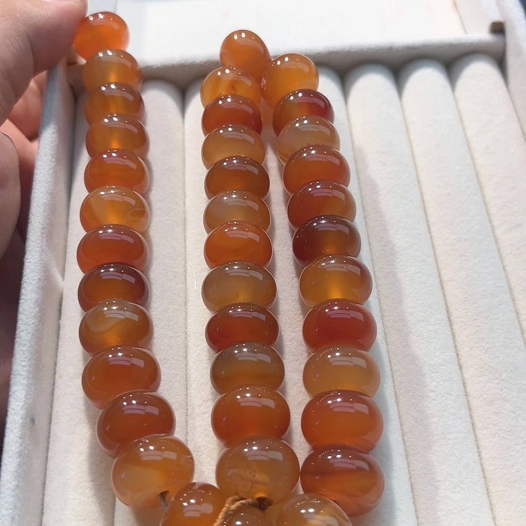玛瑙/玉髓合金珠宝半成品玛瑙算盘一条16mm