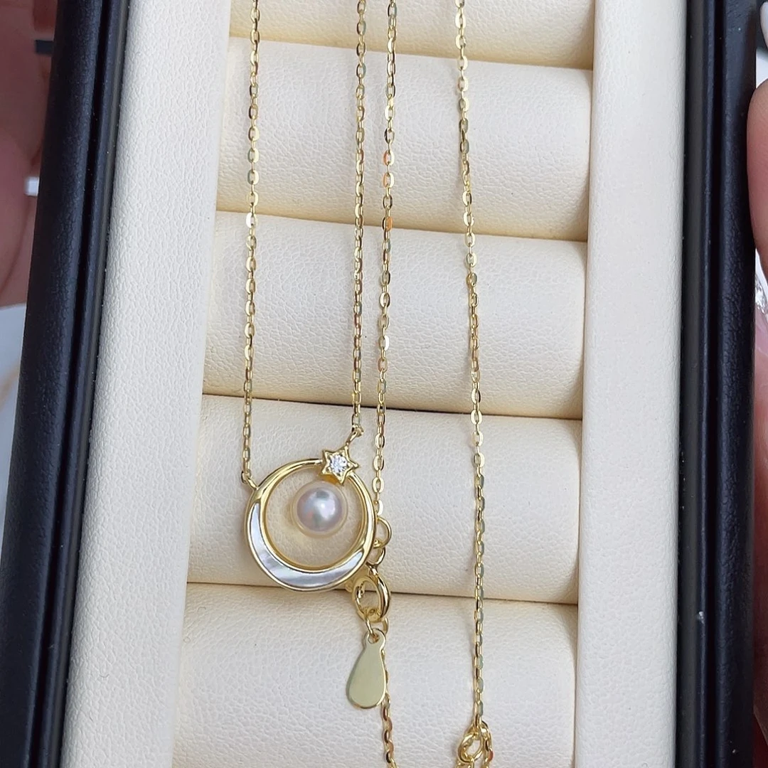 海水珍珠银S925镶嵌颈饰