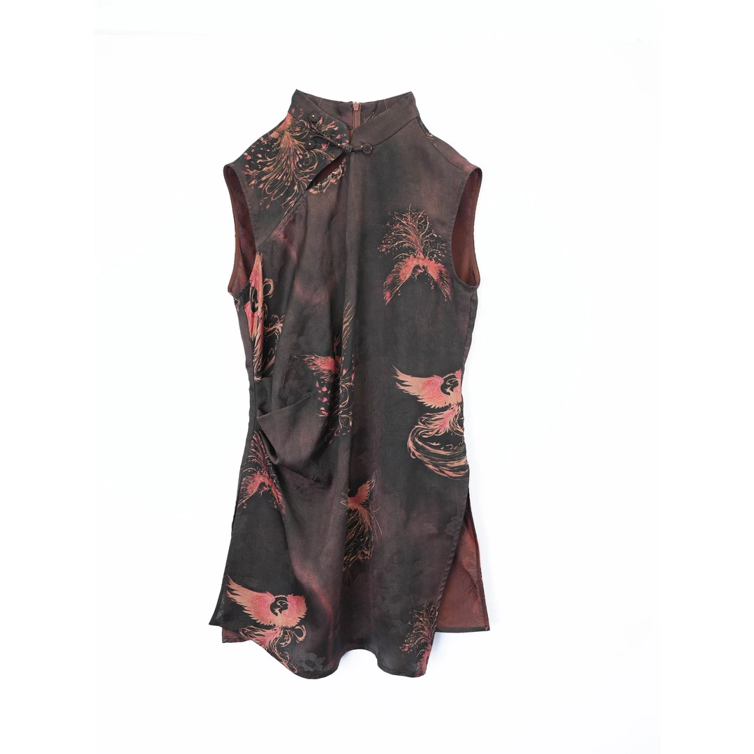 [花凤凰]QY10165新中式复古无袖上衣国风提花