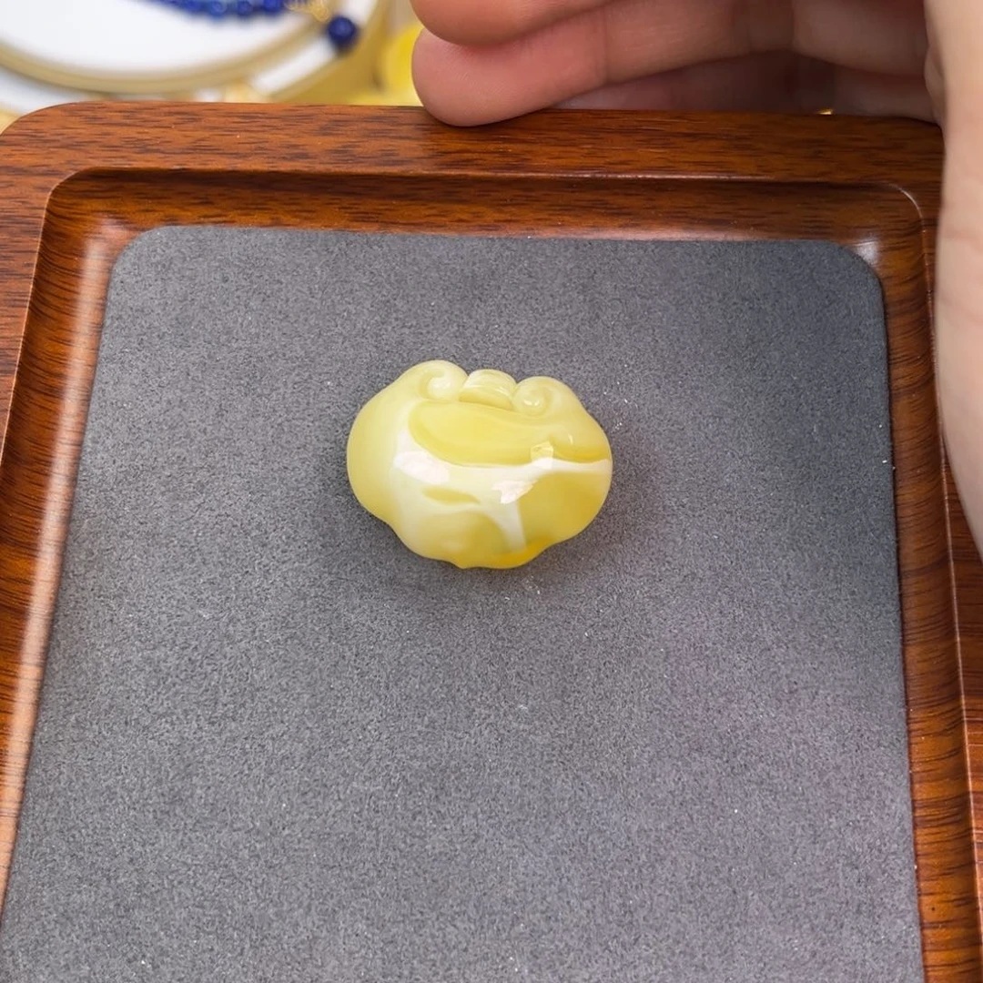 琥珀手链未镶嵌蜜蜡平安锁