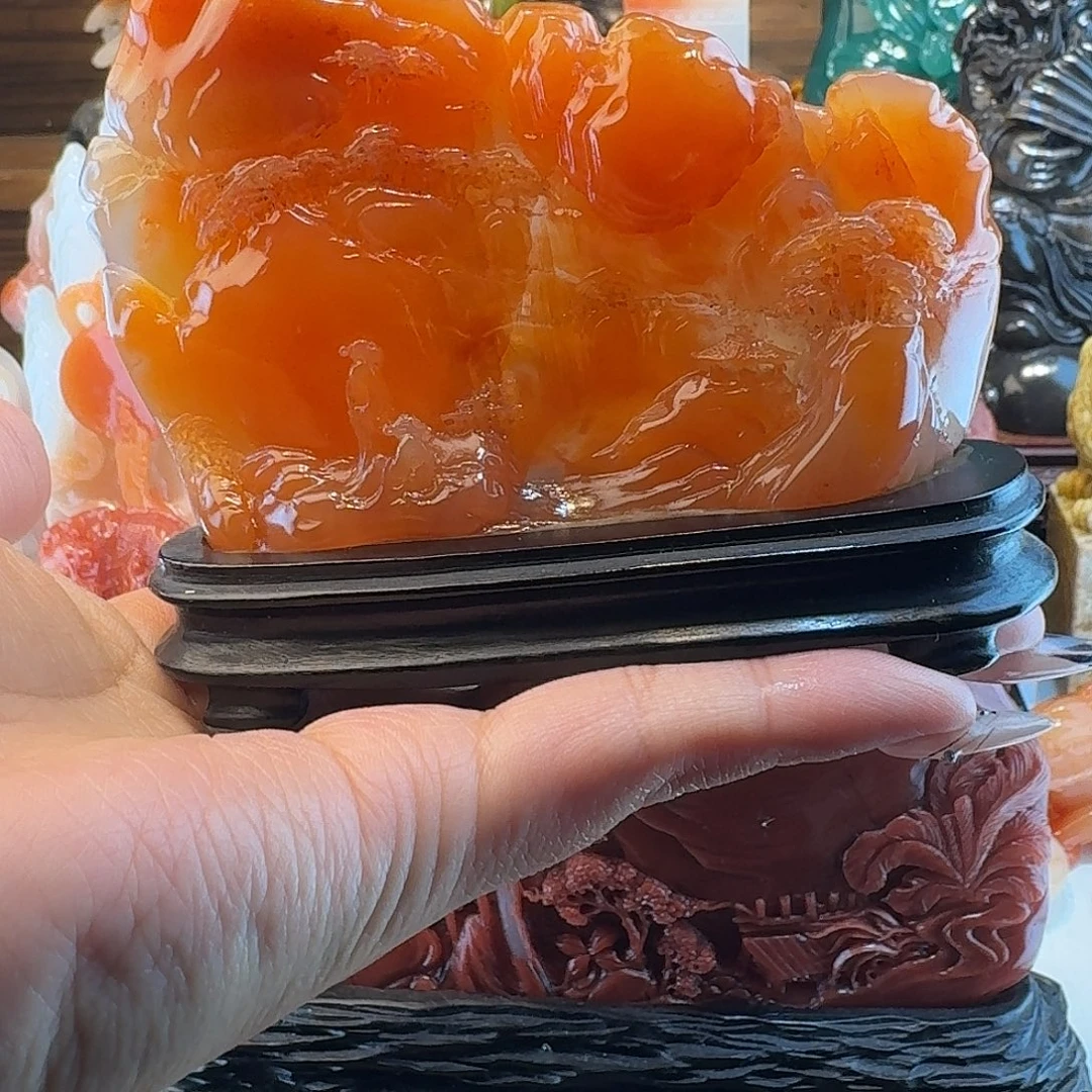 东***斋寿山石精品小山水摆件