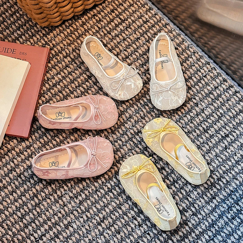 女童汉服鞋镂空小皮鞋2025夏季新款儿童透气公主凉鞋女宝软底单鞋