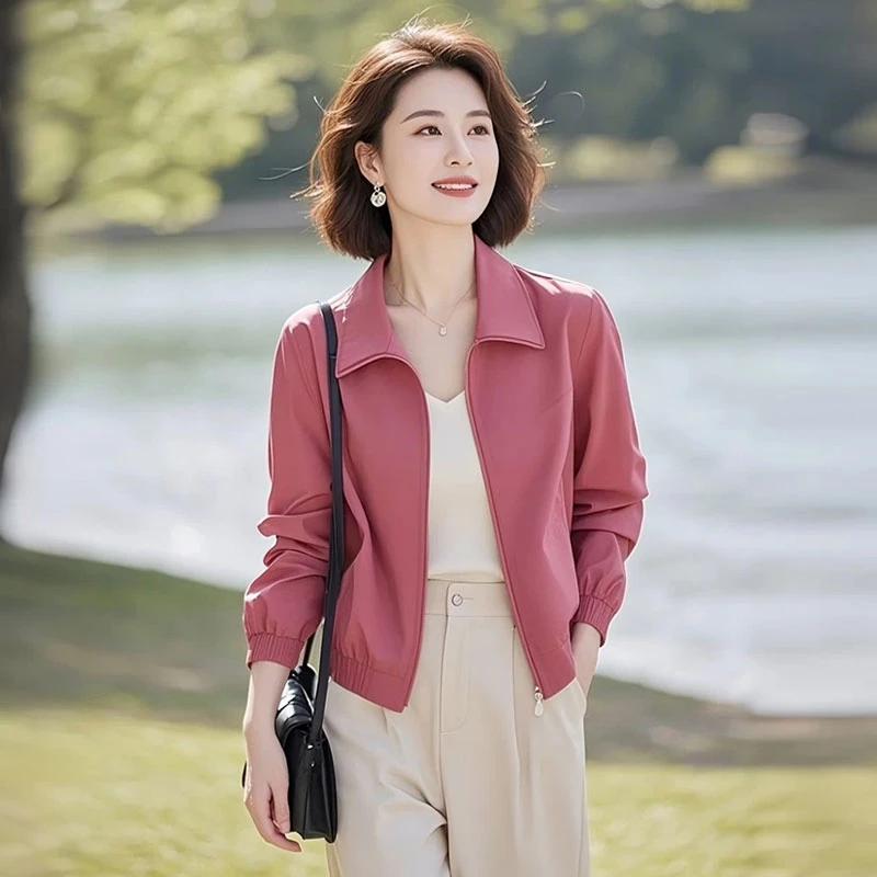 减龄漂亮洋气小个子百搭慵懒风设计感树莓色外套春款2025新款女装