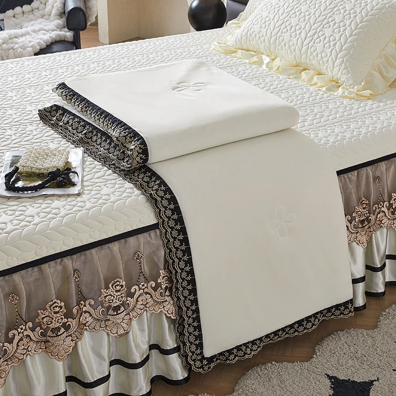 水星家纺适用夏凉被四件套床裙式乳胶凉席三件套空调席凉感丝被子