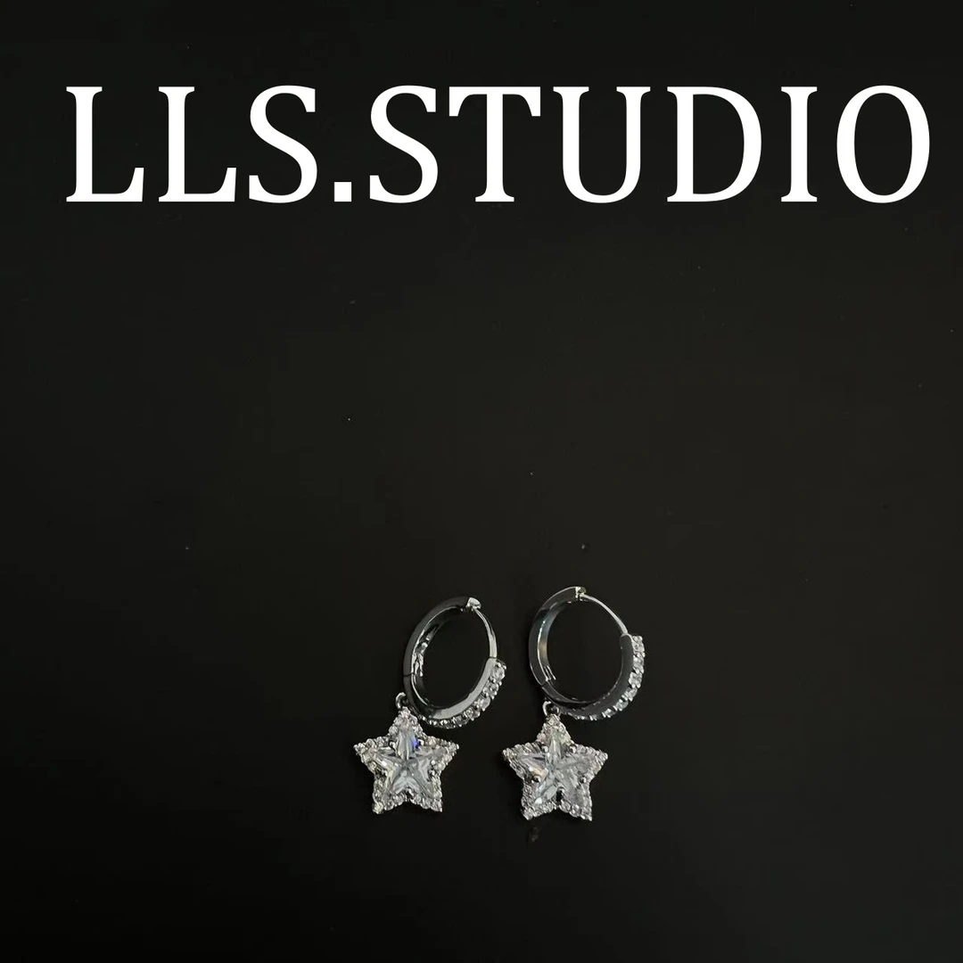 铜合金锆石耳饰 五角星耳环    7083