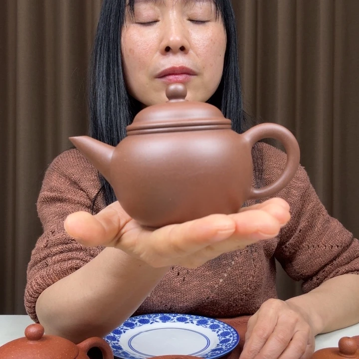 偶***然茶壶紫砂50目老紫泥标准水平180cc左右全手工完美品