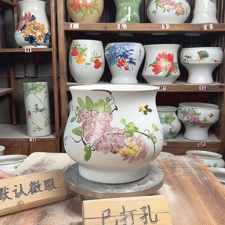 摆件高20口20紫藤款新款陶瓷