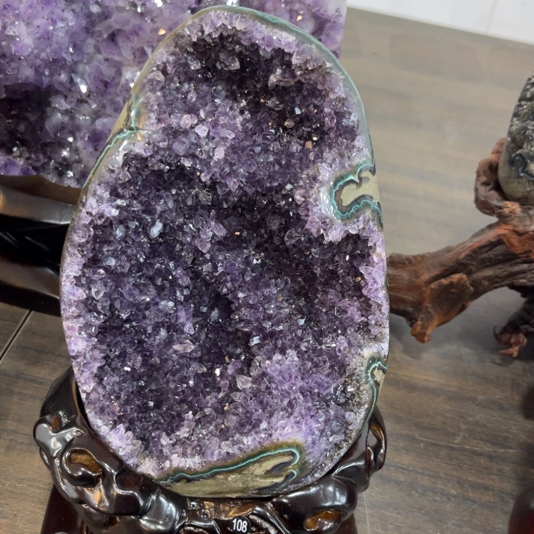 紫晶未镶嵌摆件水晶