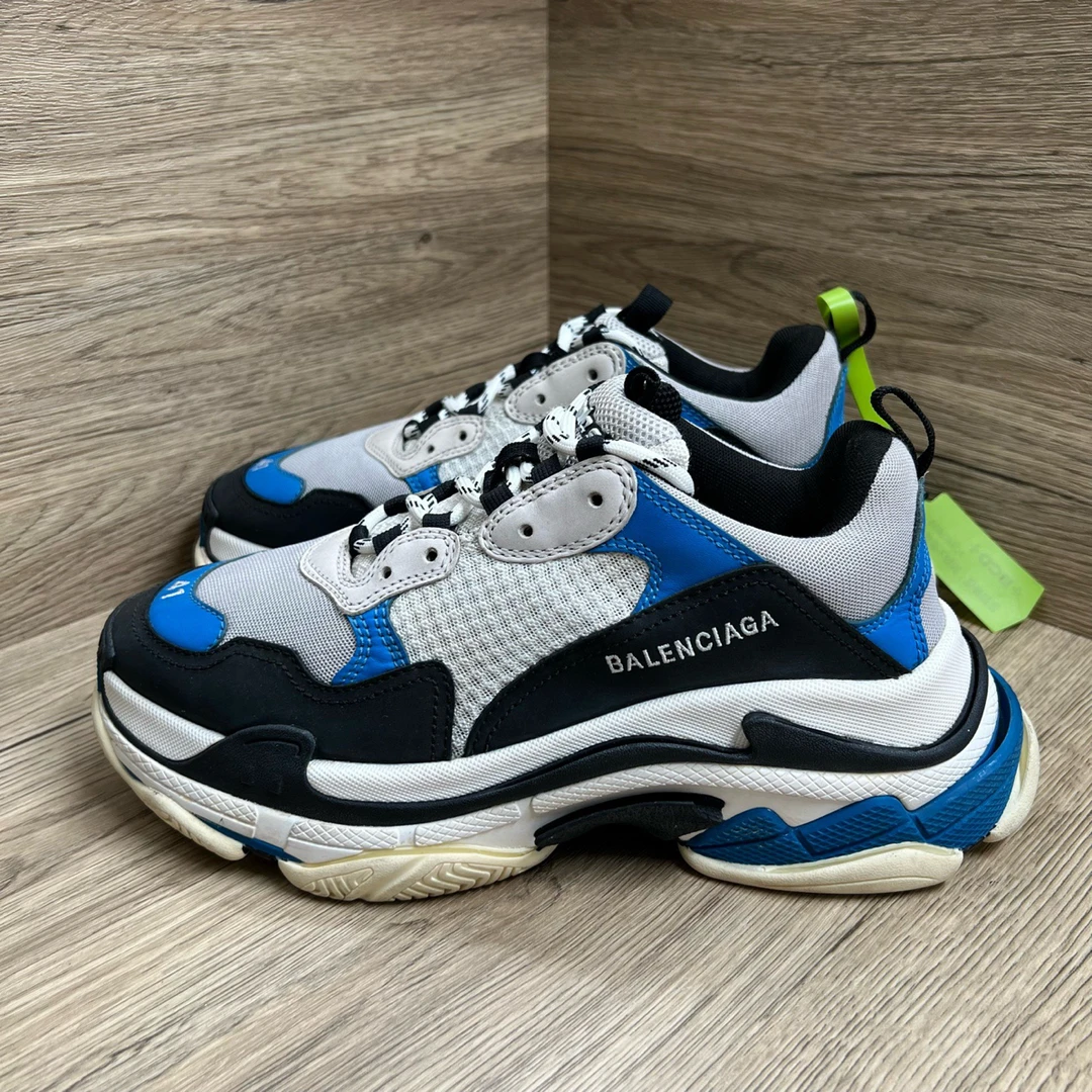 95新 Balenciaga/巴黎世家 Triple S 白蓝老爹鞋 41码