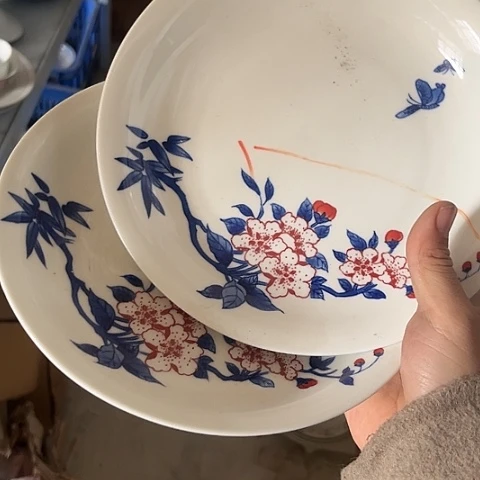 其他瓷8寸手绘窝盘两个
