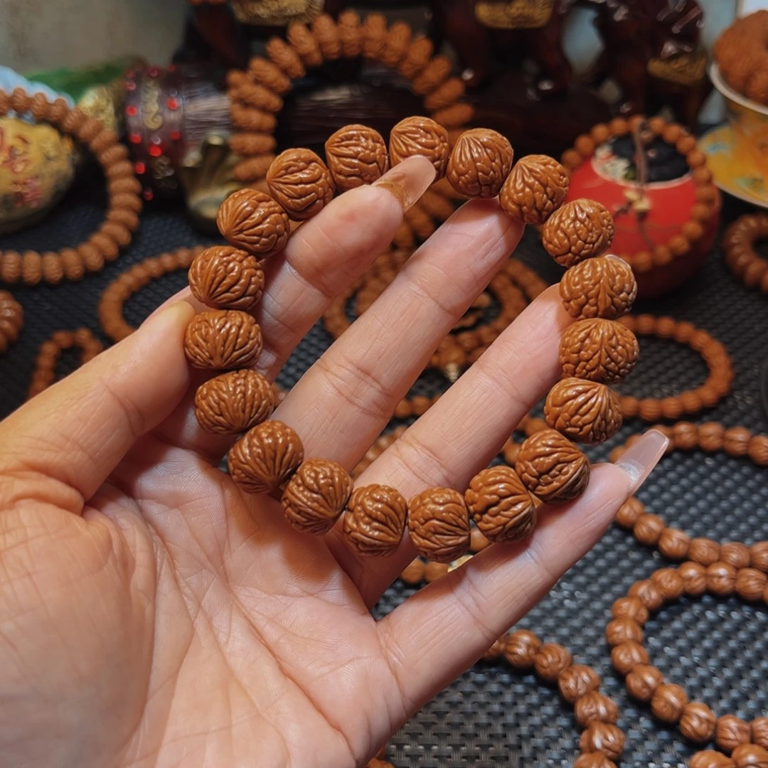 手串桃核15野生籽红皮荔枝