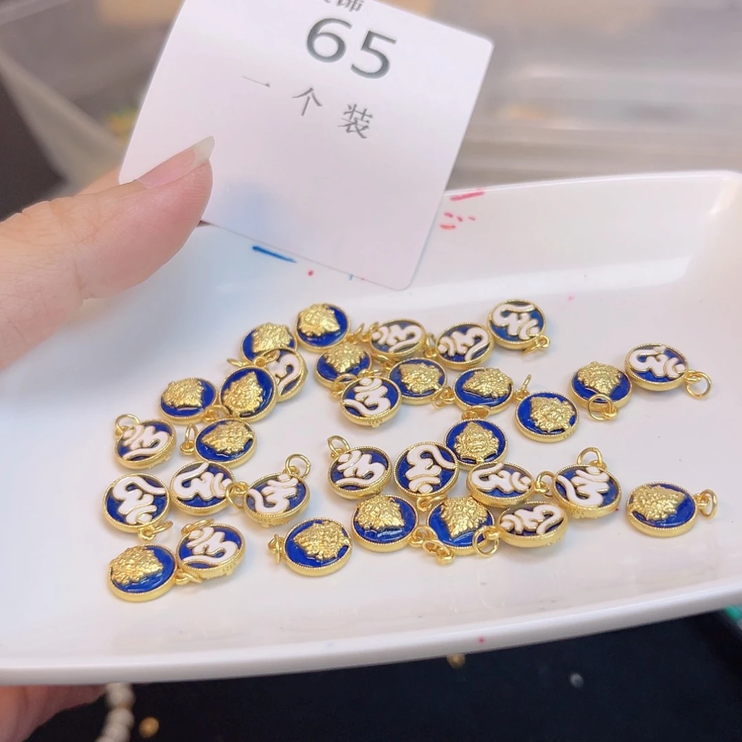 水晶珠宝半成品银S925镀金镶嵌65 。