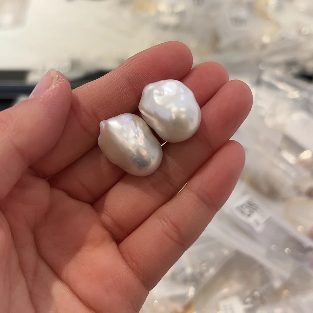 淡水珍珠耳饰银S925镶嵌