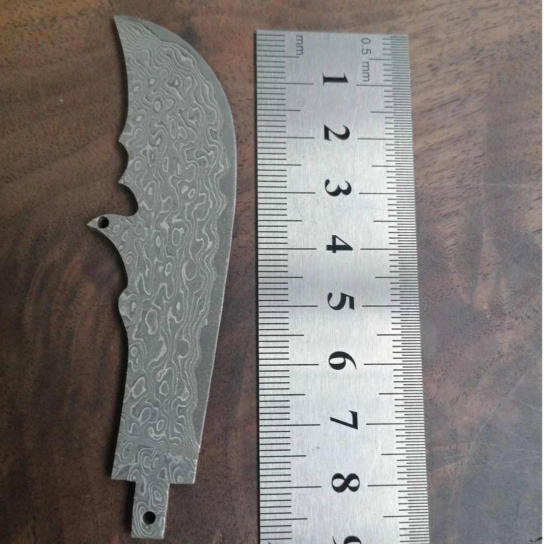 大马士革钢小刀坯手工DIY半成品坯子