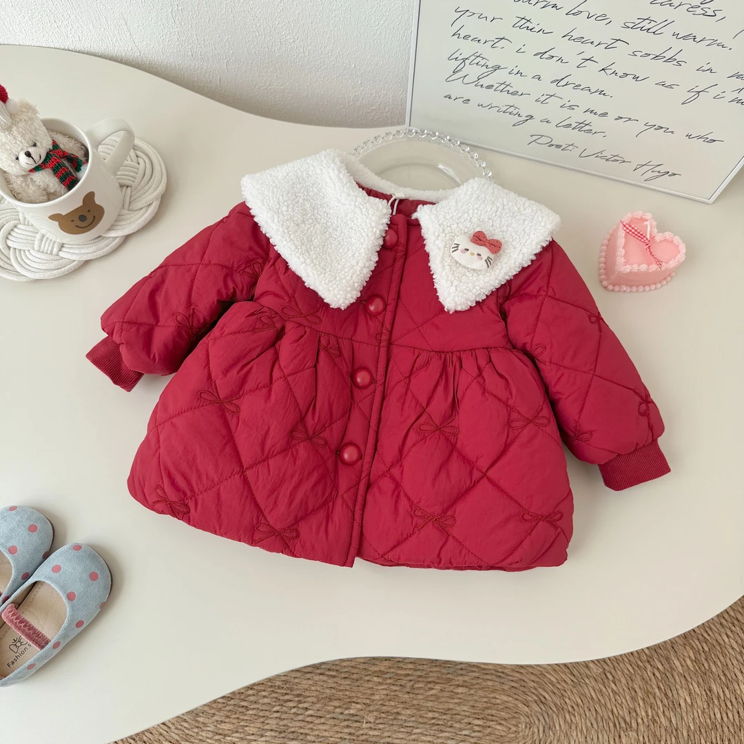 女童2025新款冬装女宝宝加厚棉衣小童洋气棉衣冬季棉袄2564