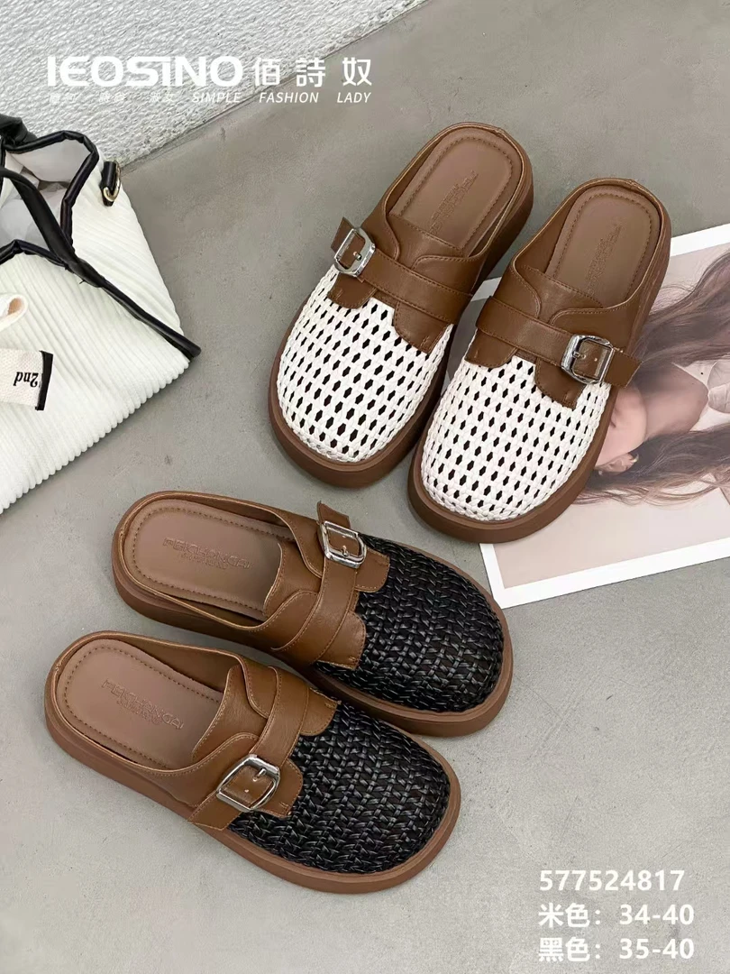 577524817佰诗奴包头凉拖外穿2025夏季新款厚底松糕半拖甘露寺