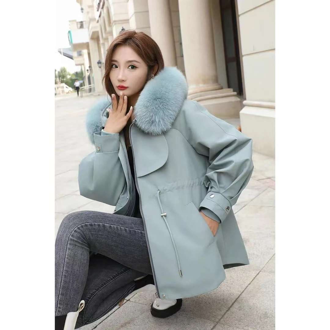 【大毛领派克服】冬季加厚保暖新款高档韩系百搭女装9730[FZS]C