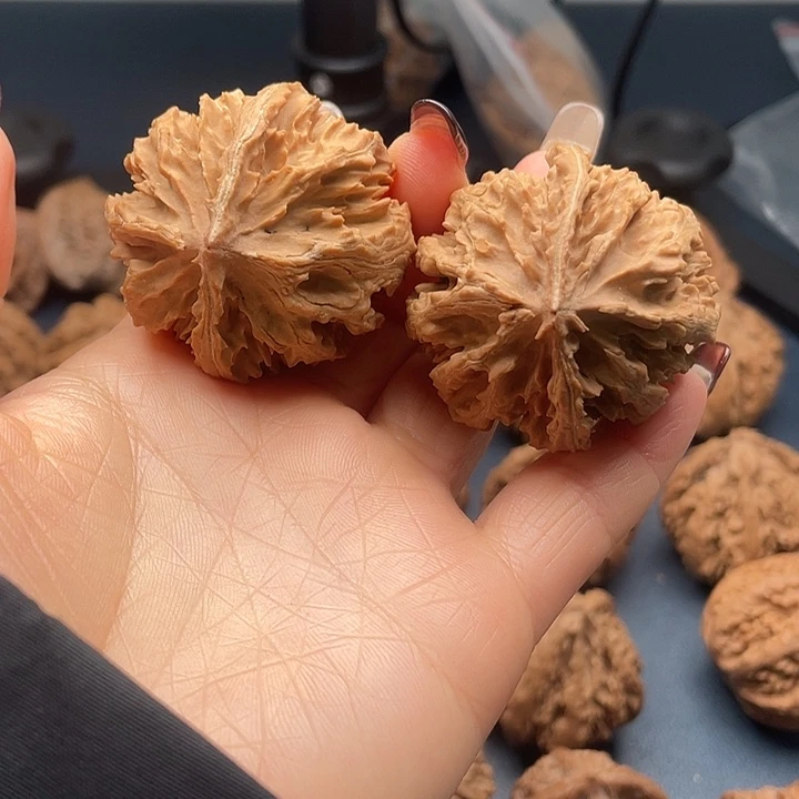 装***財龙脊菩提把件秦岭核桃