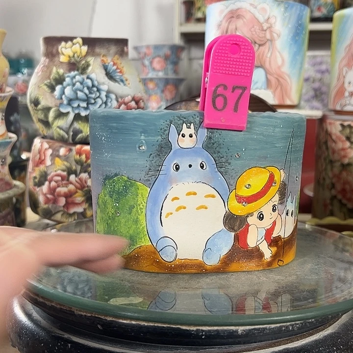 满38包邮景德镇手绘花盆