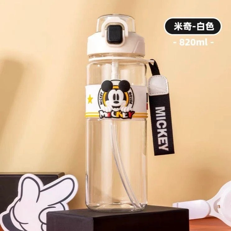 迪士尼防漏直饮杯便携吸管大容量运动户外耐摔水壶820ml