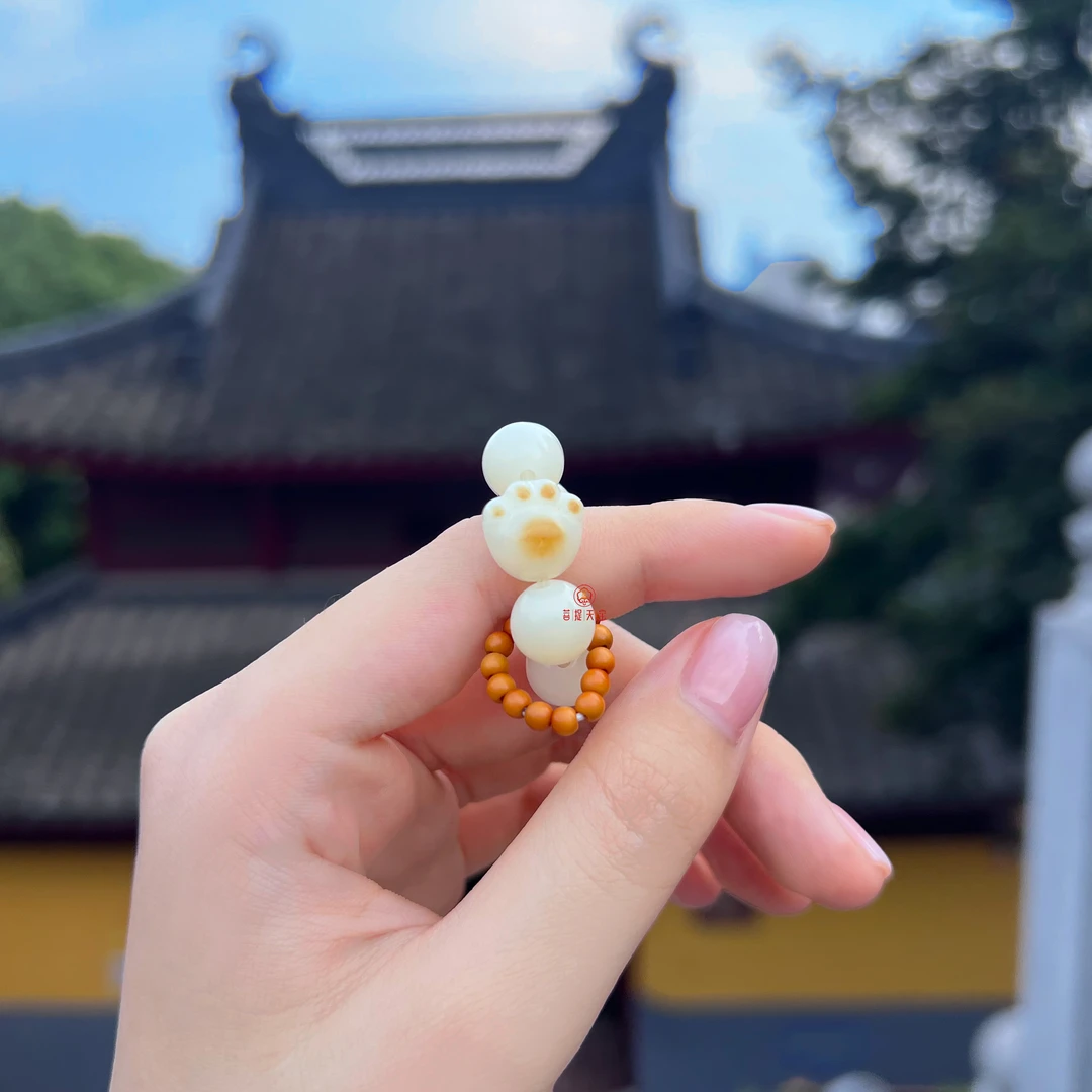 【炭烧喵】天然菩提子手捻可爱小巧佩戴盘玩送女友礼物礼盒 小手捻