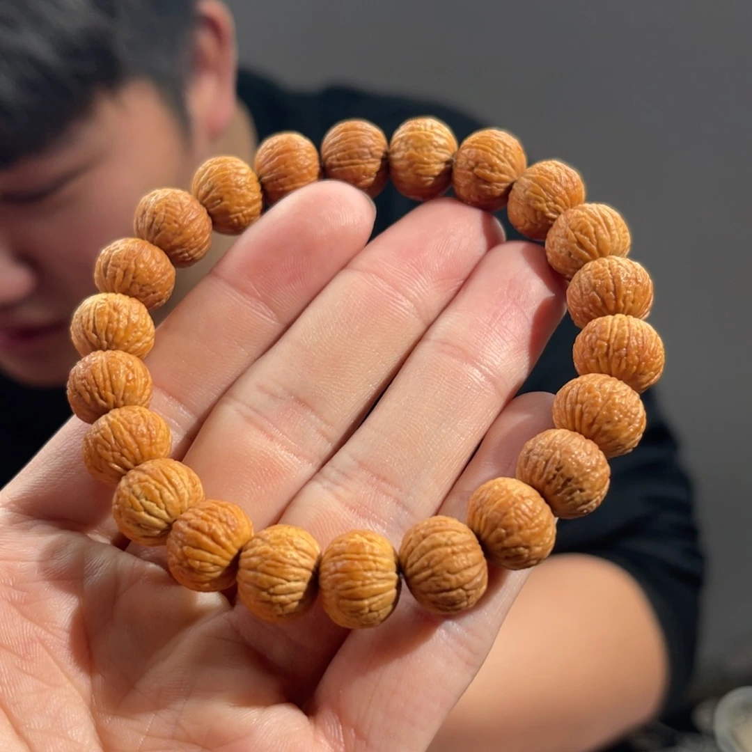 猴头核桃手串5D5-27麒麟纹凤羽