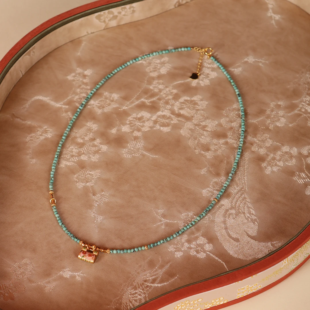 『乐小福』S925银绿松石项链多样性发货