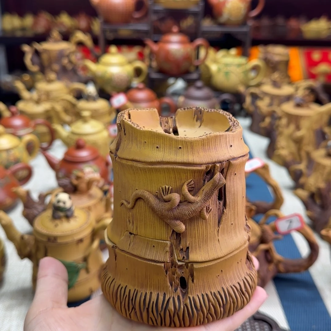 茶壶段泥竹节香炉