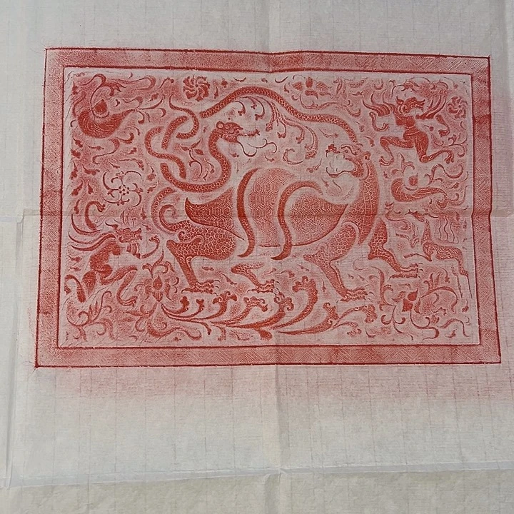 昌化石印石四灵拓片一套四张