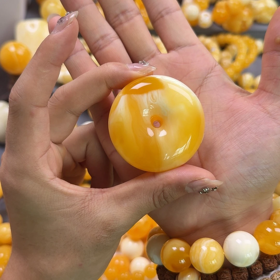 琥珀珠宝奇石未镶嵌平安扣