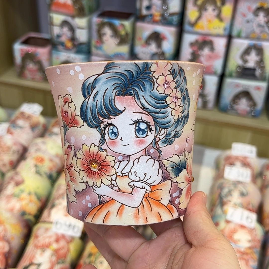 景德镇炫彩手绘口10.5高10