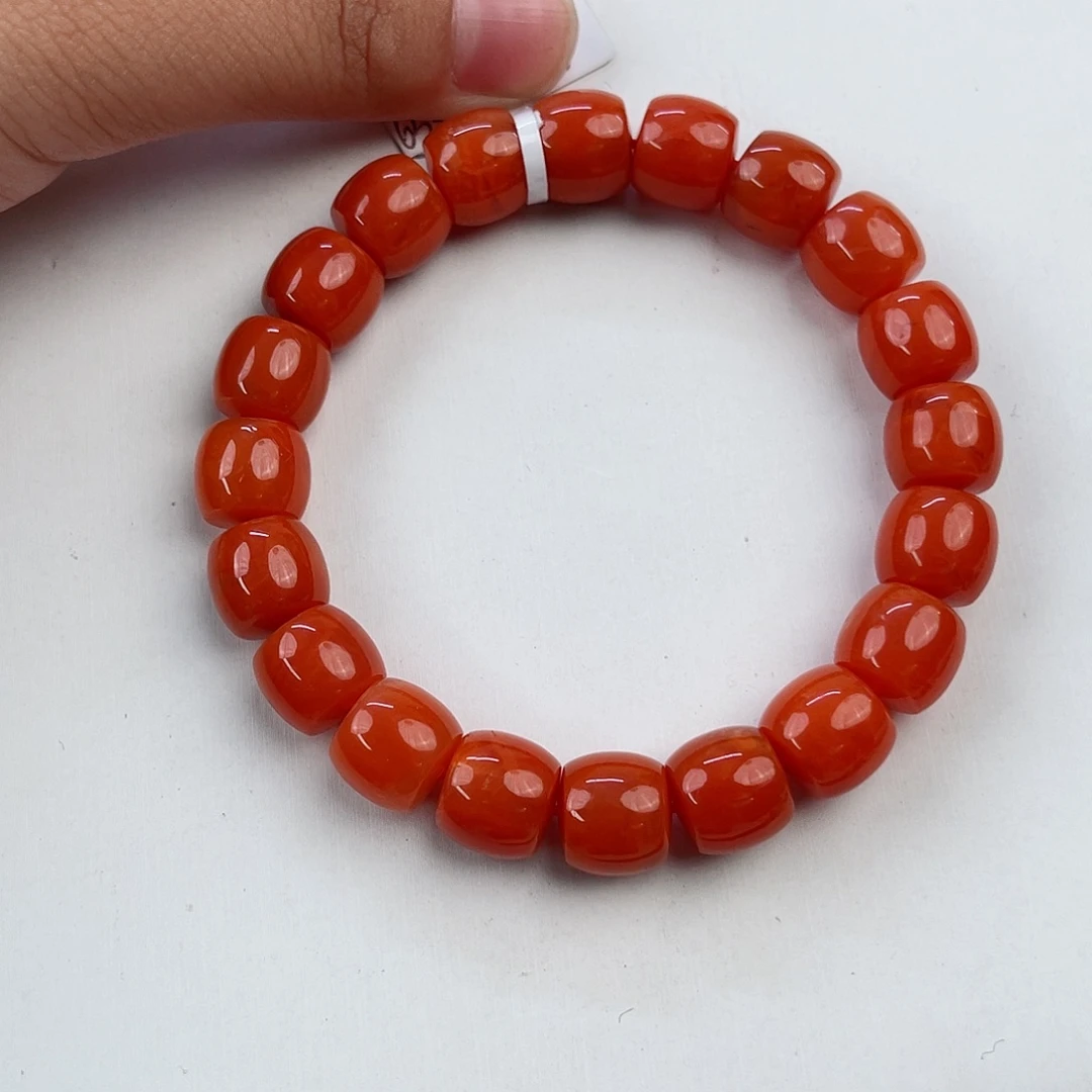 手链未镶嵌南红玛瑙保山滴水洞柿子红直切单圈11mm