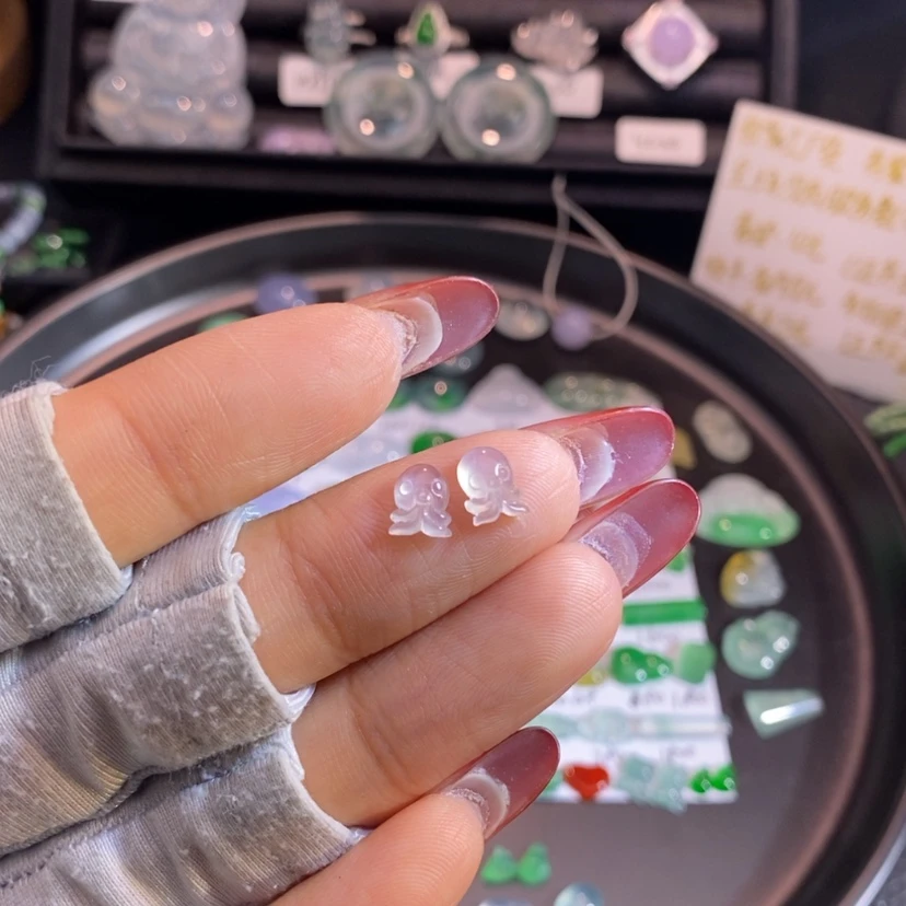 【闪购商品】翡翠挂件未镶嵌章鱼