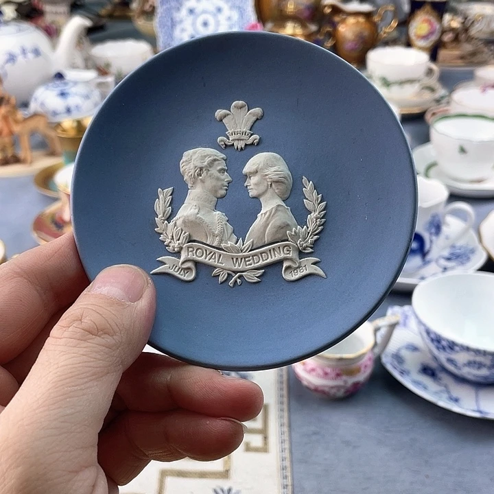 中古欧瓷小房子盘子