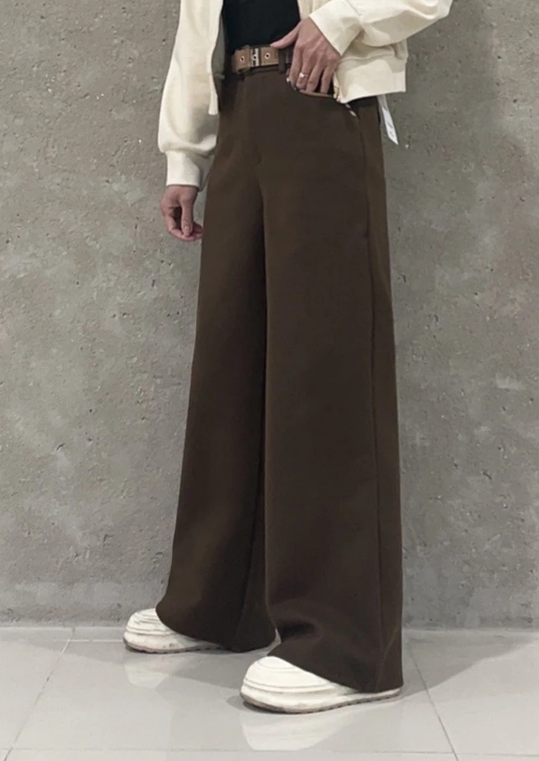 直播西装阔腿裤新款秋冬高级感高腰垂感直筒裤宽松裤子95156
