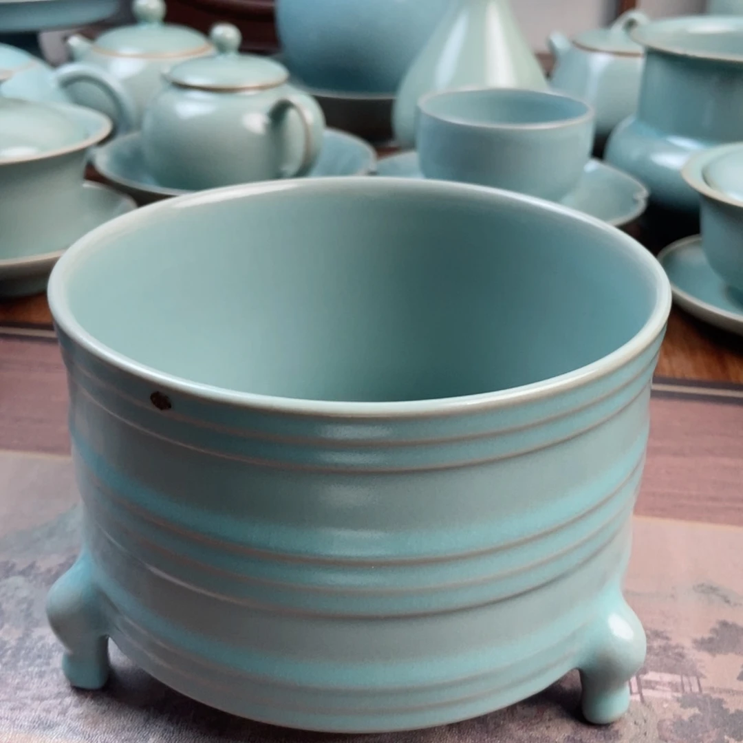 摆件原产地原矿汝瓷~茶器