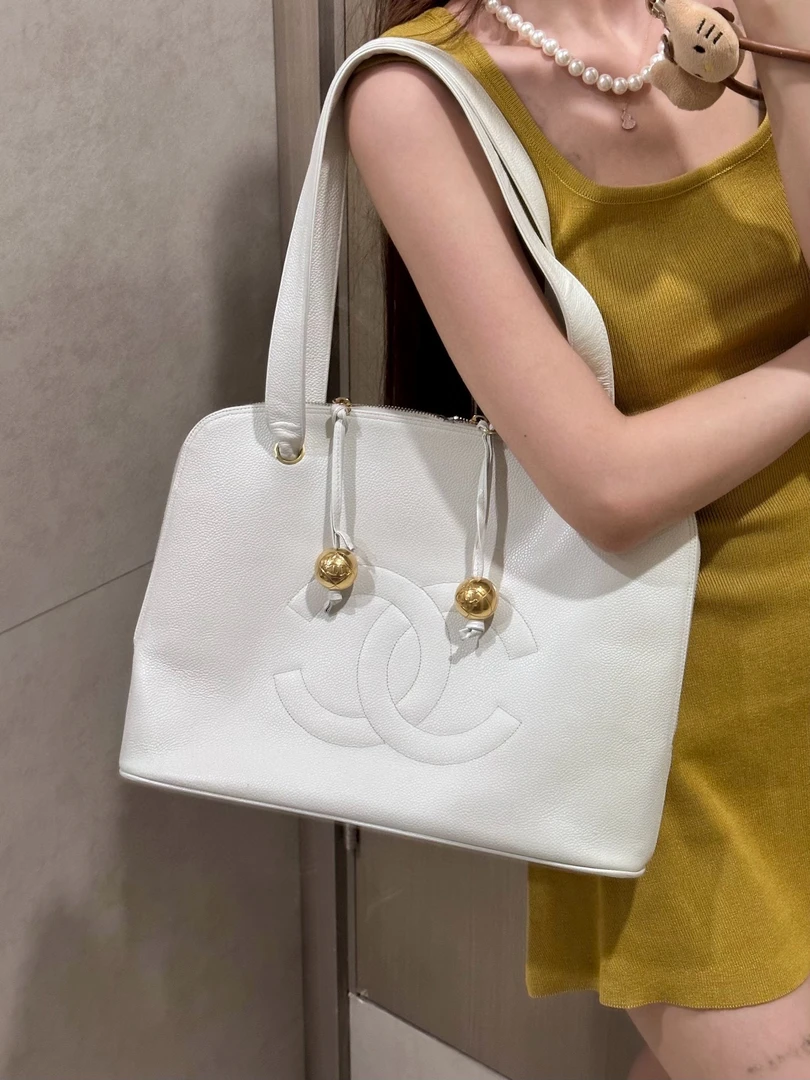 95新 Chanel/香奈儿 chanel 白金金球托特单肩包(K)