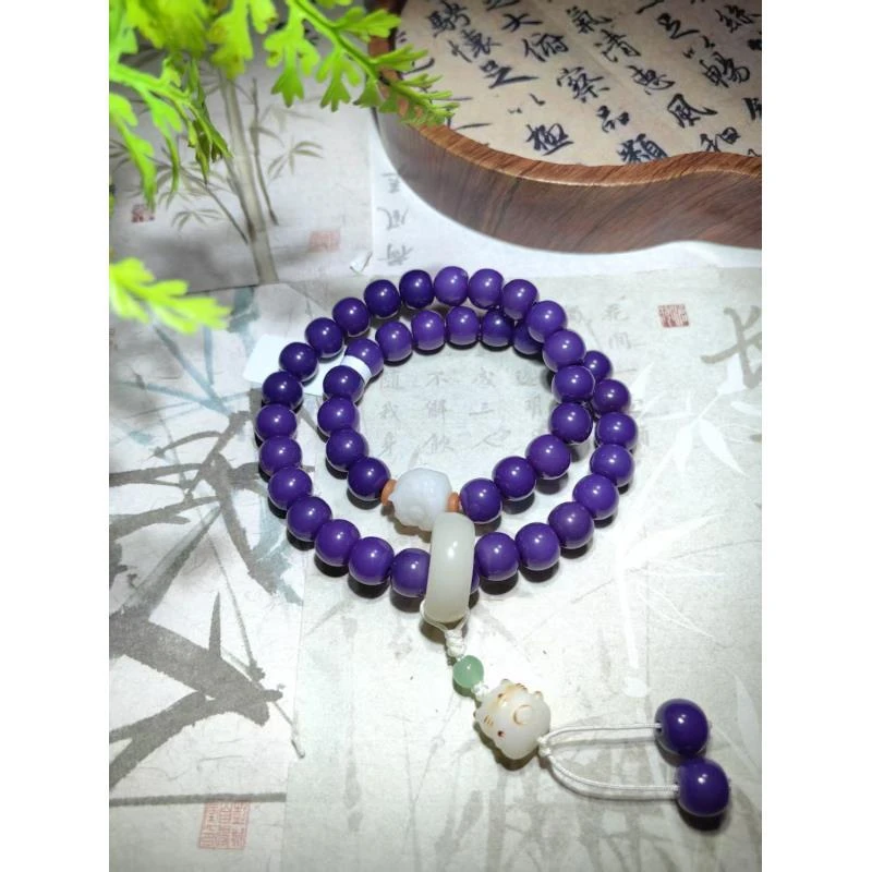 紫菩提双圈手串【无礼盒】798
