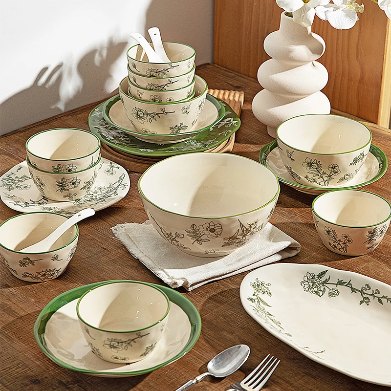 【特价福利】高颜值餐具碗碟家用2025新款碗具漂亮的盘子陶瓷饭碗