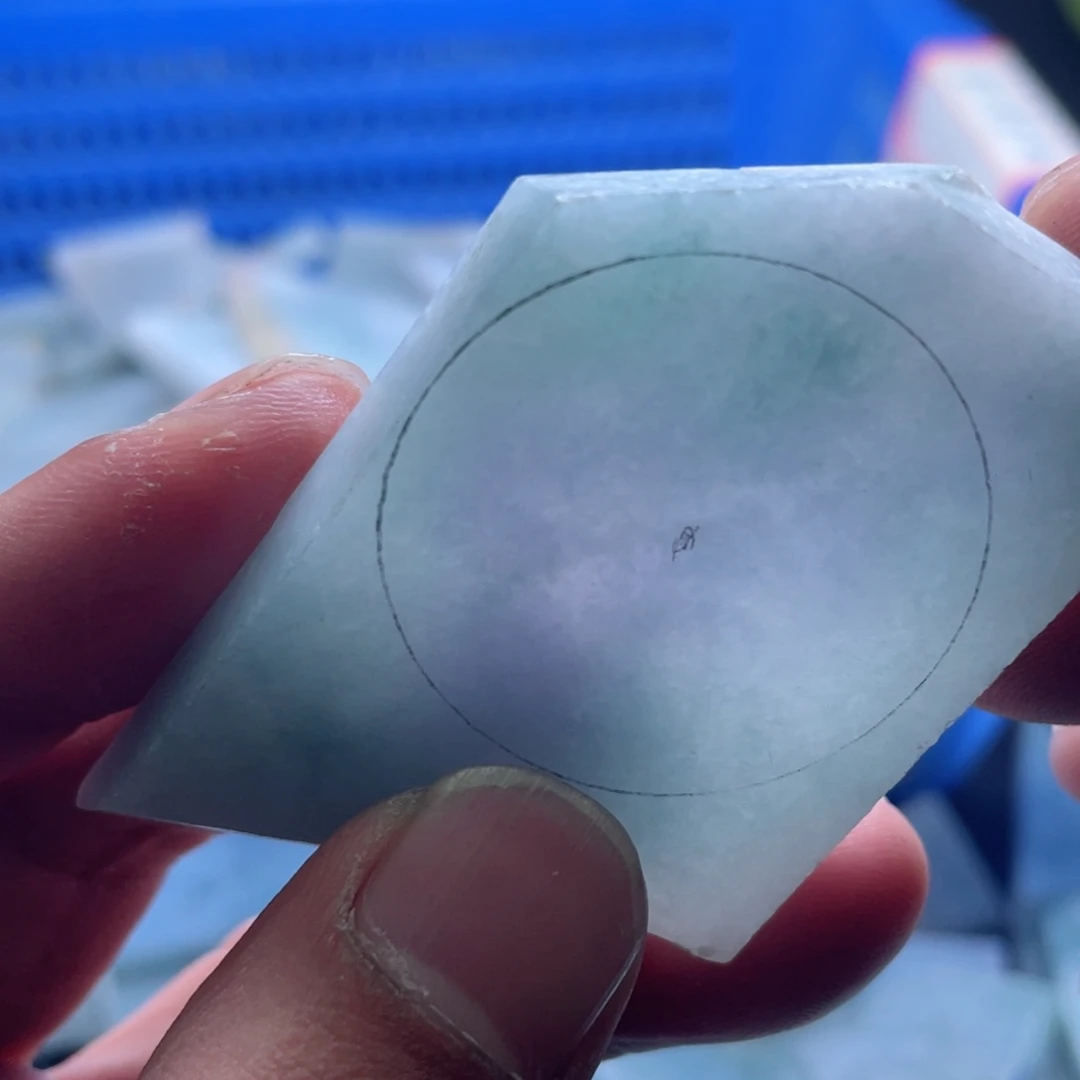 定制翡翠未镶嵌菱*包工平安扣