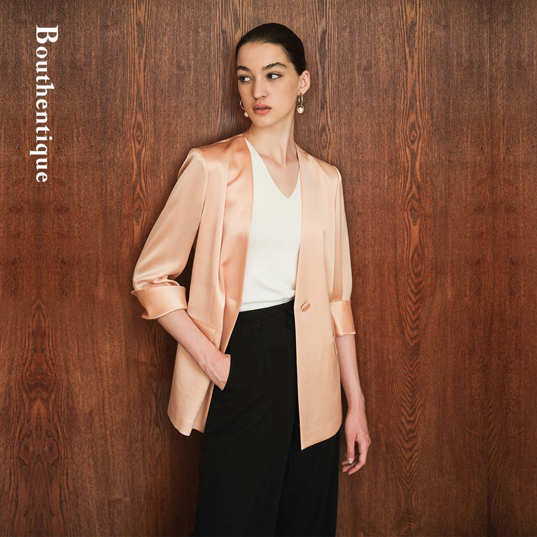 Bouthentique高级感醋酸知性优雅休闲单西223311J1A14