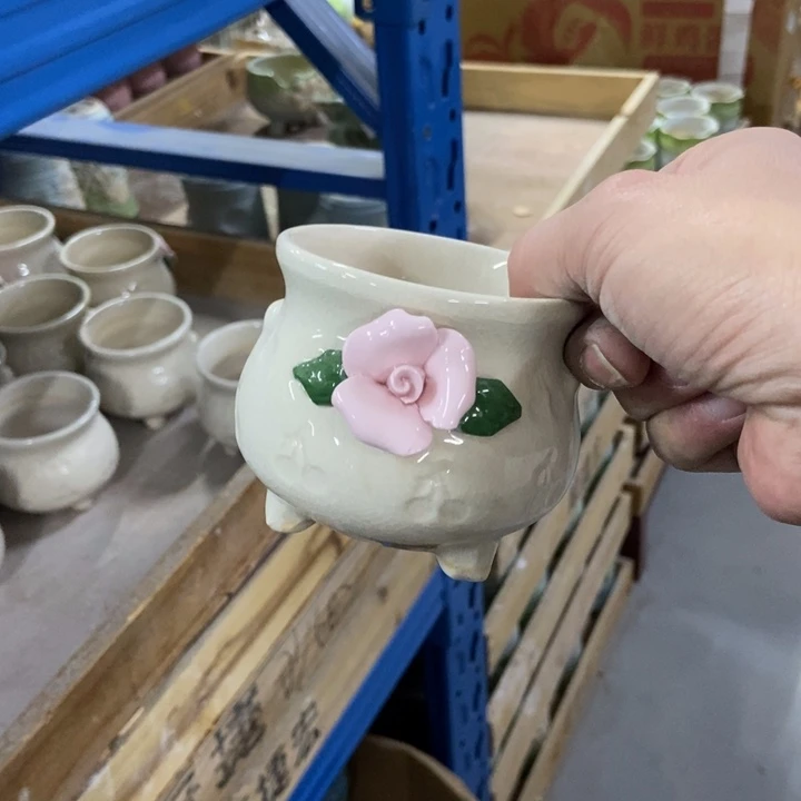 陶瓷花盆单场满9.9发8*7.5樱桃