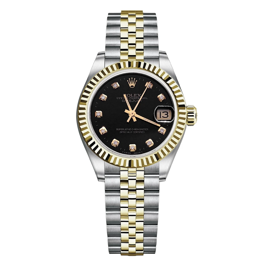 99新 Rolex/劳力士 女装日志系列68273后钻黑盘腕表/WHP034409