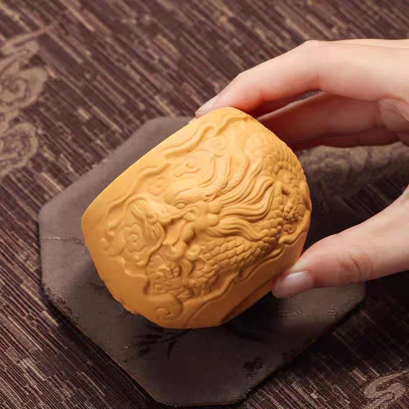 黄段泥龙凤杯一杯