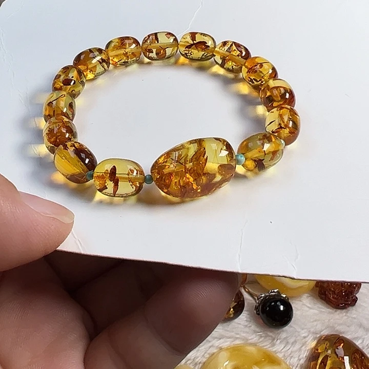 未镶嵌项圈琥珀（花珀）˖****