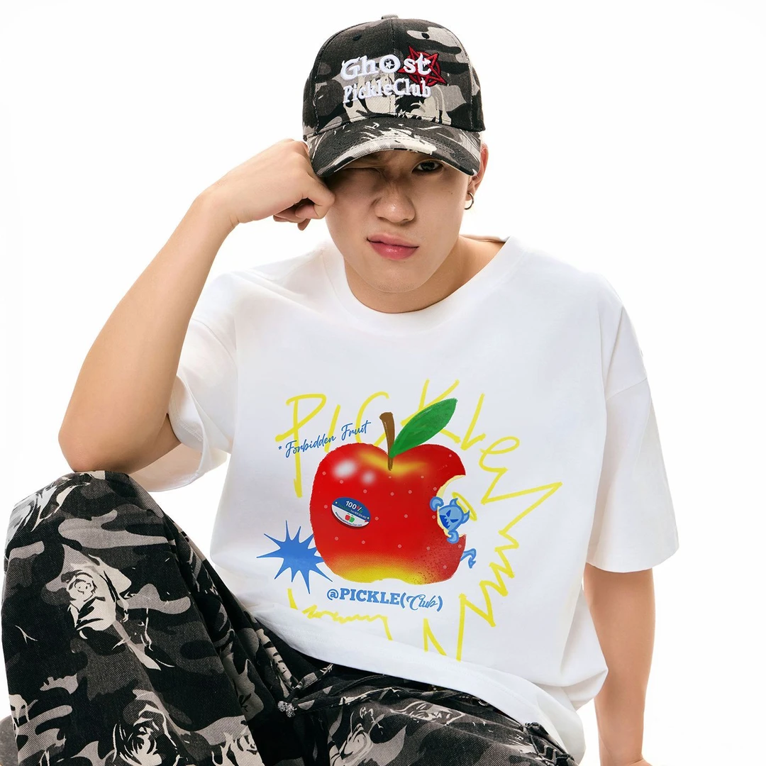 梁拌泡菜2025夏季新款中性风短袖T恤原创设计印花宽松百搭上衣潮